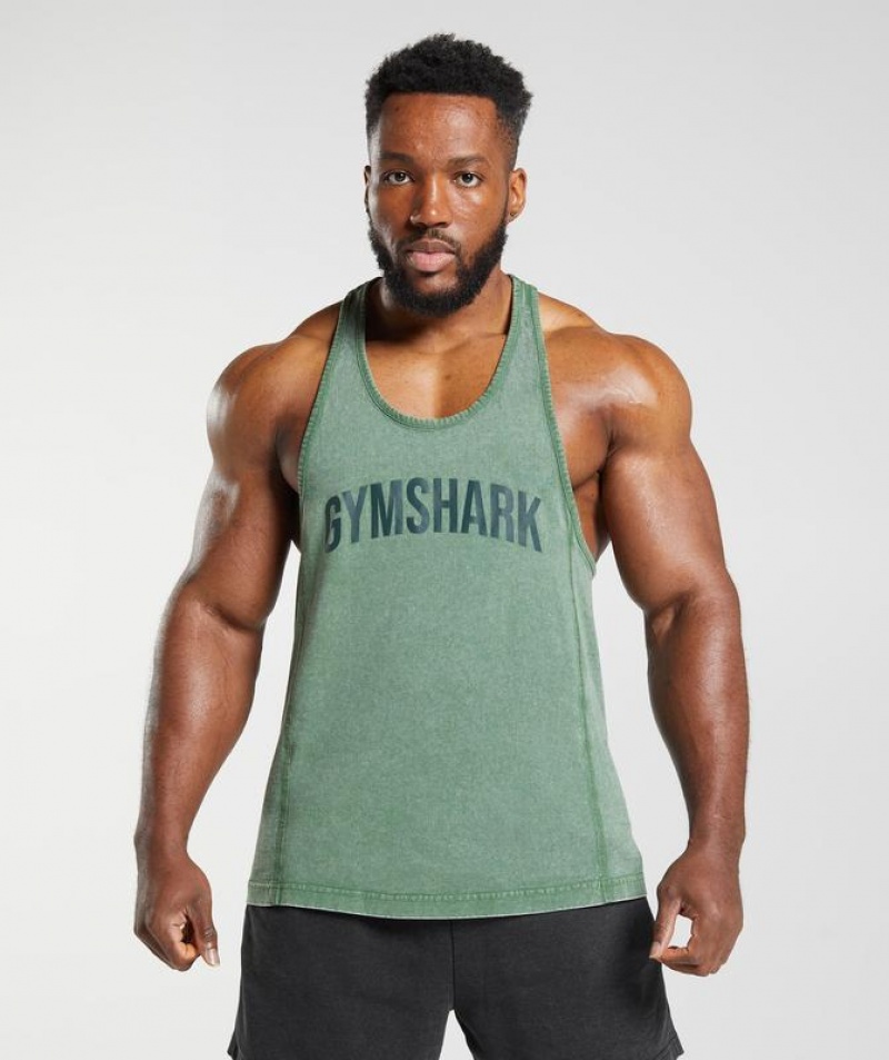 Stringer Gymshark Power Washed Stringer Verde | ENPAS6075