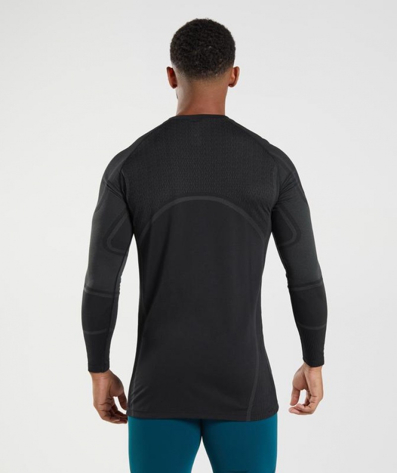 T-Shirts Gymshark 315 Long Sleeve T-Shirt Negras | WJFKI3605