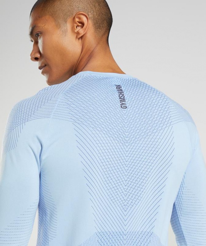 T-Shirts Gymshark Apex Seamless Long Sleeve T-Shirt Azules | IXHCW5290