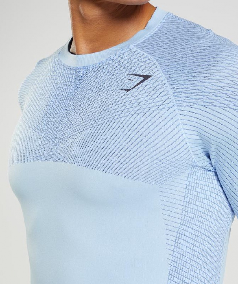 T-Shirts Gymshark Apex Seamless Long Sleeve T-Shirt Azules | IXHCW5290