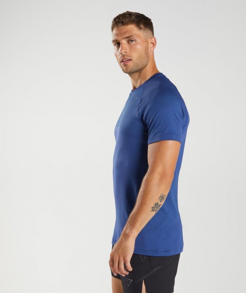 T-Shirts Gymshark Apex Seamless T-Shirt Azules | WNRLS2706