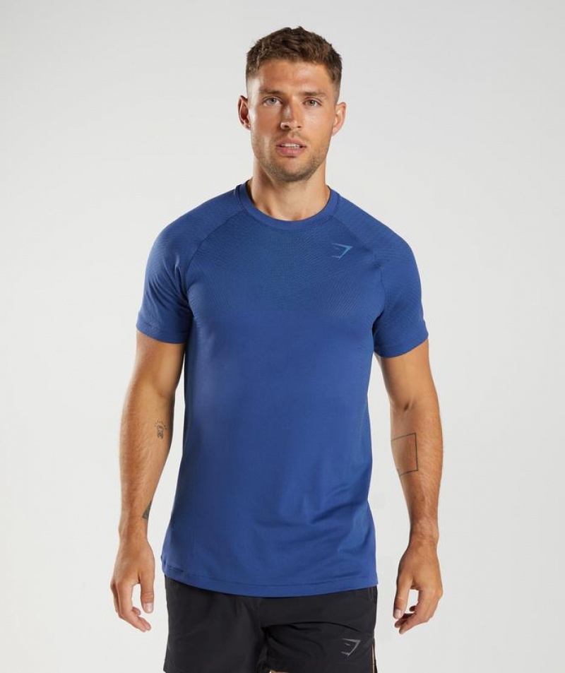 T-Shirts Gymshark Apex Seamless T-Shirt Azules | WNRLS2706