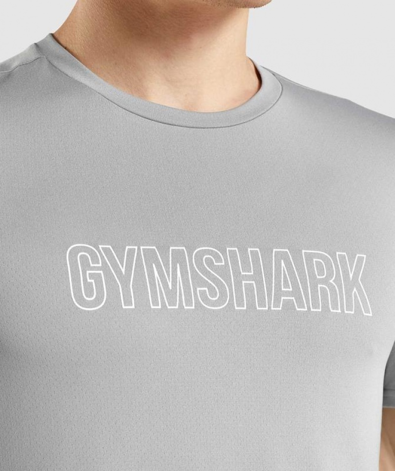 T-Shirts Gymshark Arrival Estampadas T-Shirt Gris | LAQKE1864