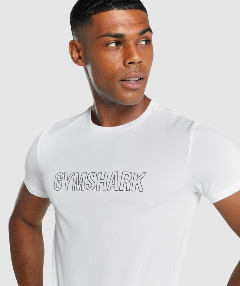 T-Shirts Gymshark Arrival Estampadas T-Shirt Blancas | ADYQJ1578