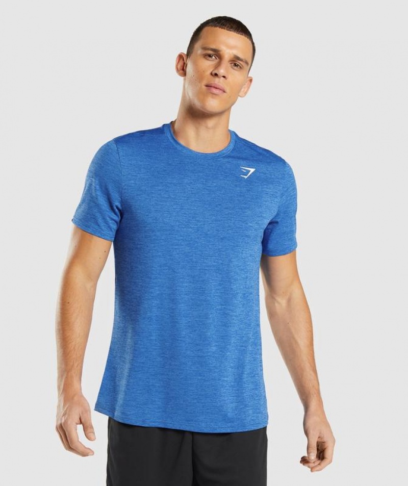 T-Shirts Gymshark Arrival Marl T-Shirt Azules | YCNSK7820