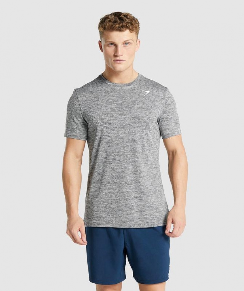 T-Shirts Gymshark Arrival Marl T-Shirt Charcoal Marl | GSTNY5193