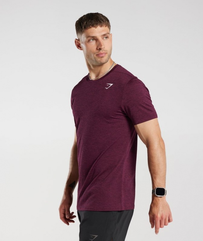 T-Shirts Gymshark Arrival Marl T-Shirt Marrones | AQJVM5318