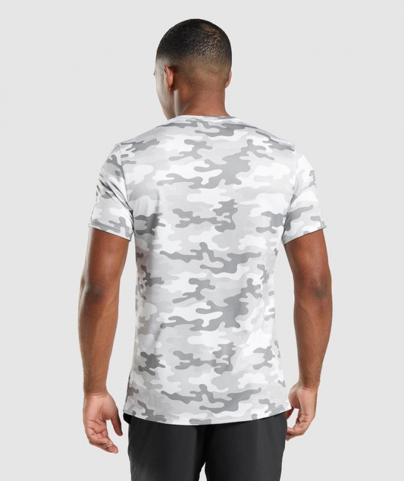 T-Shirts Gymshark Arrival T-Shirt Gris Claro Camuflaje | QZCFI3107