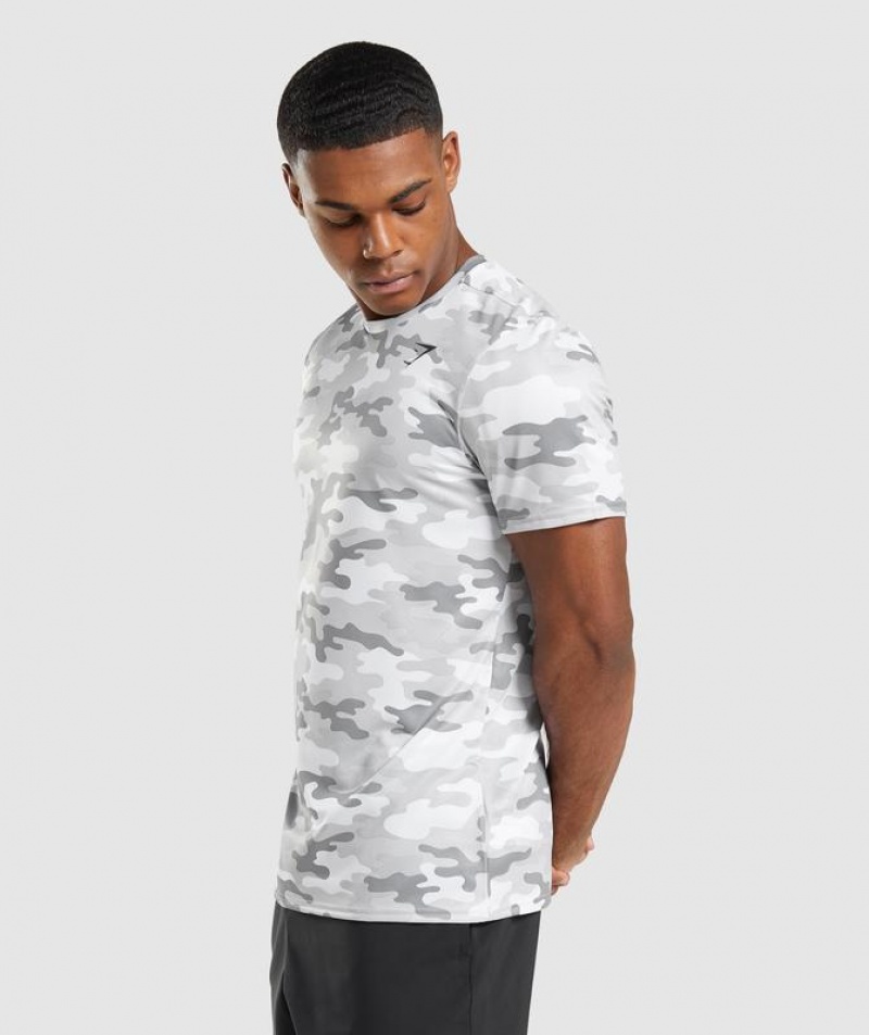 T-Shirts Gymshark Arrival T-Shirt Gris Claro Camuflaje | QZCFI3107