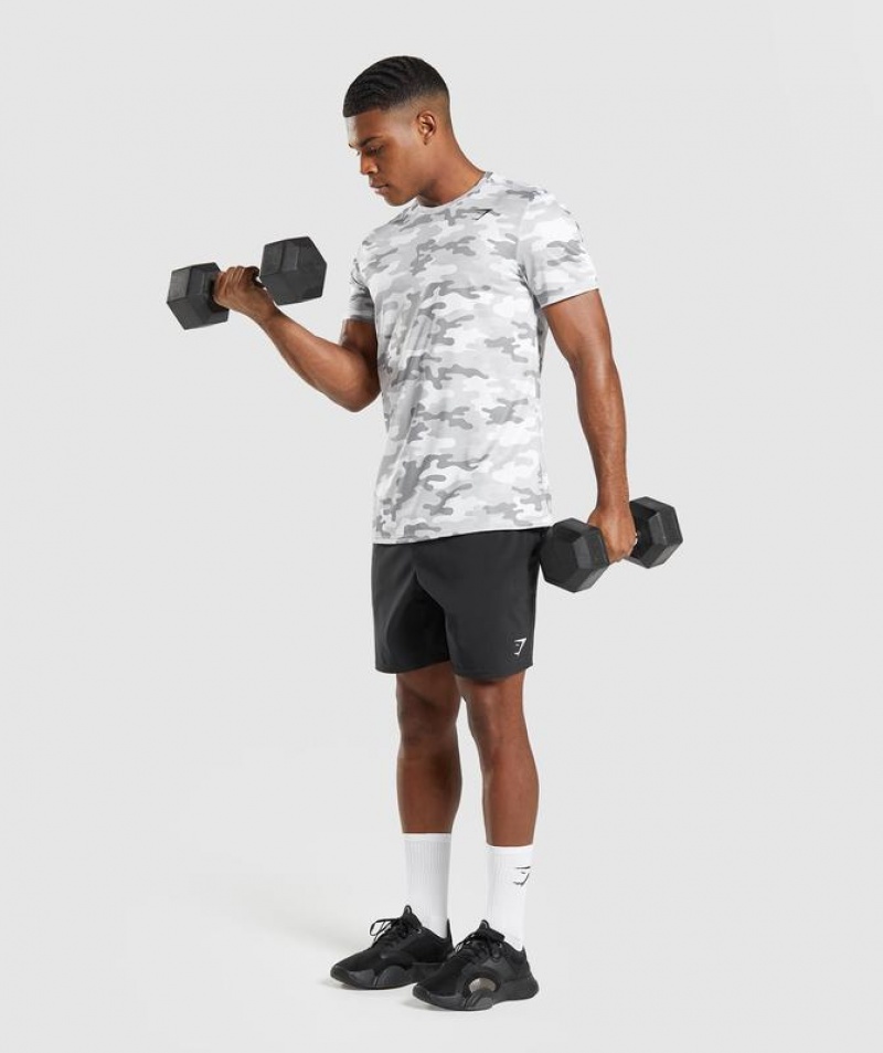 T-Shirts Gymshark Arrival T-Shirt Gris Claro Camuflaje | QZCFI3107