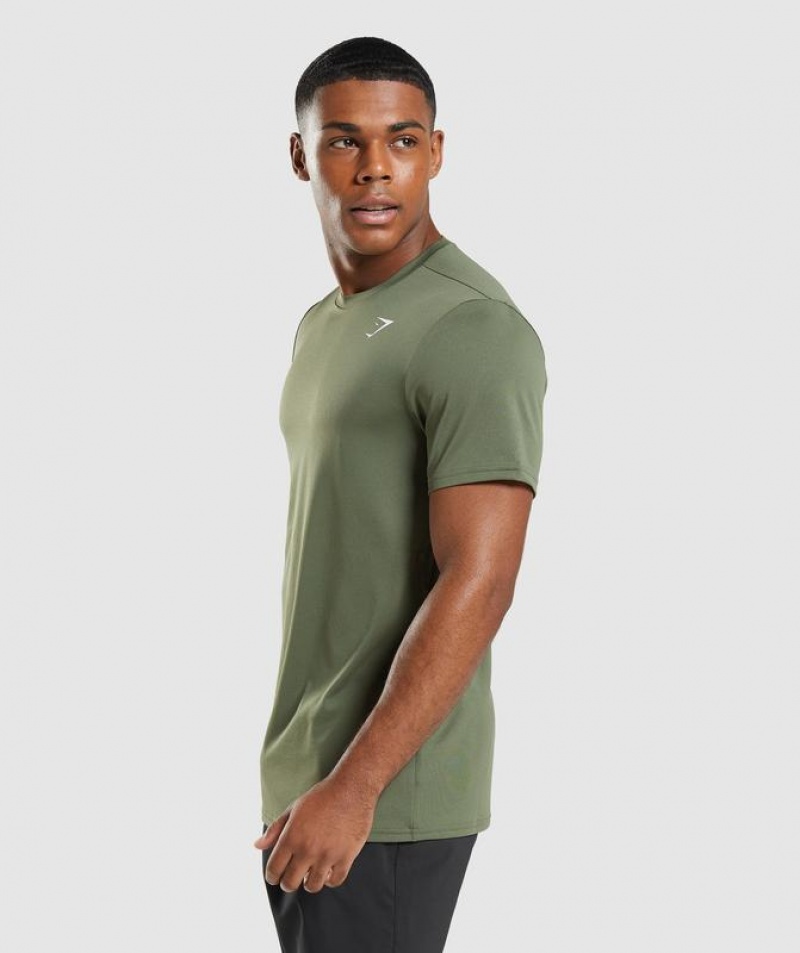 T-Shirts Gymshark Arrival T-Shirt Verde Oliva | VJFOI9034