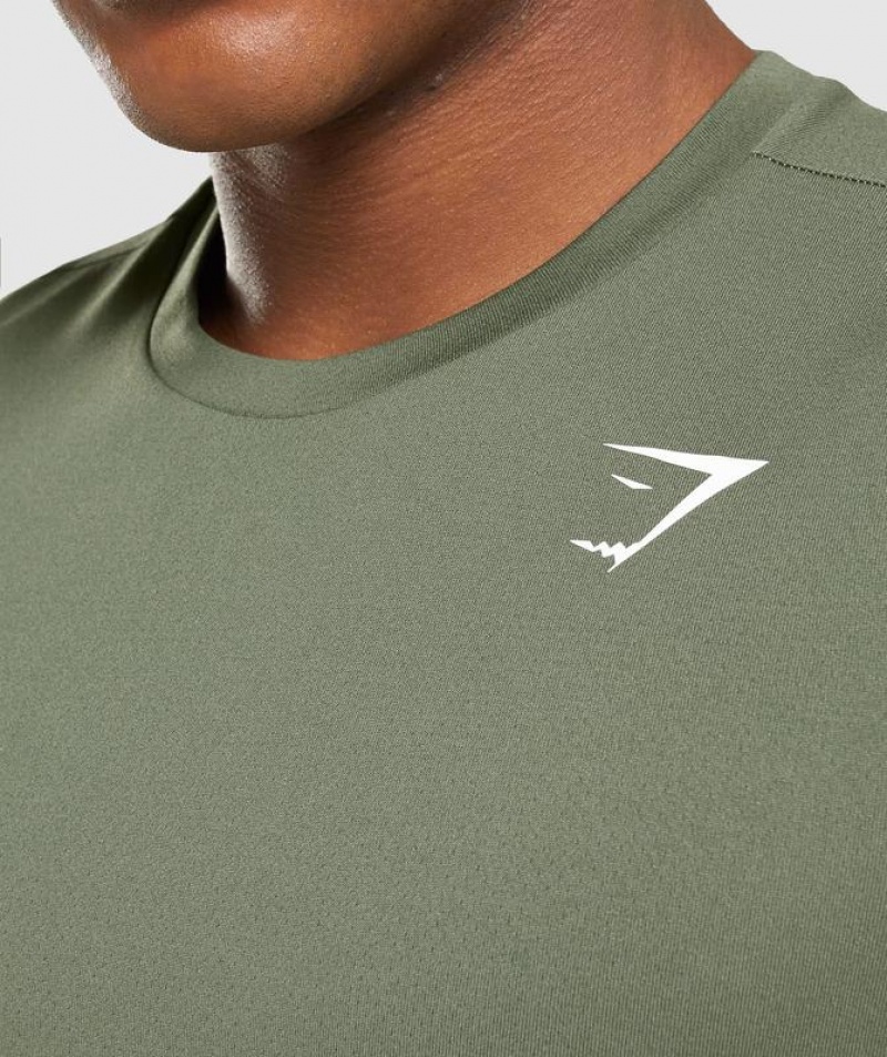 T-Shirts Gymshark Arrival T-Shirt Verde Oliva | VJFOI9034