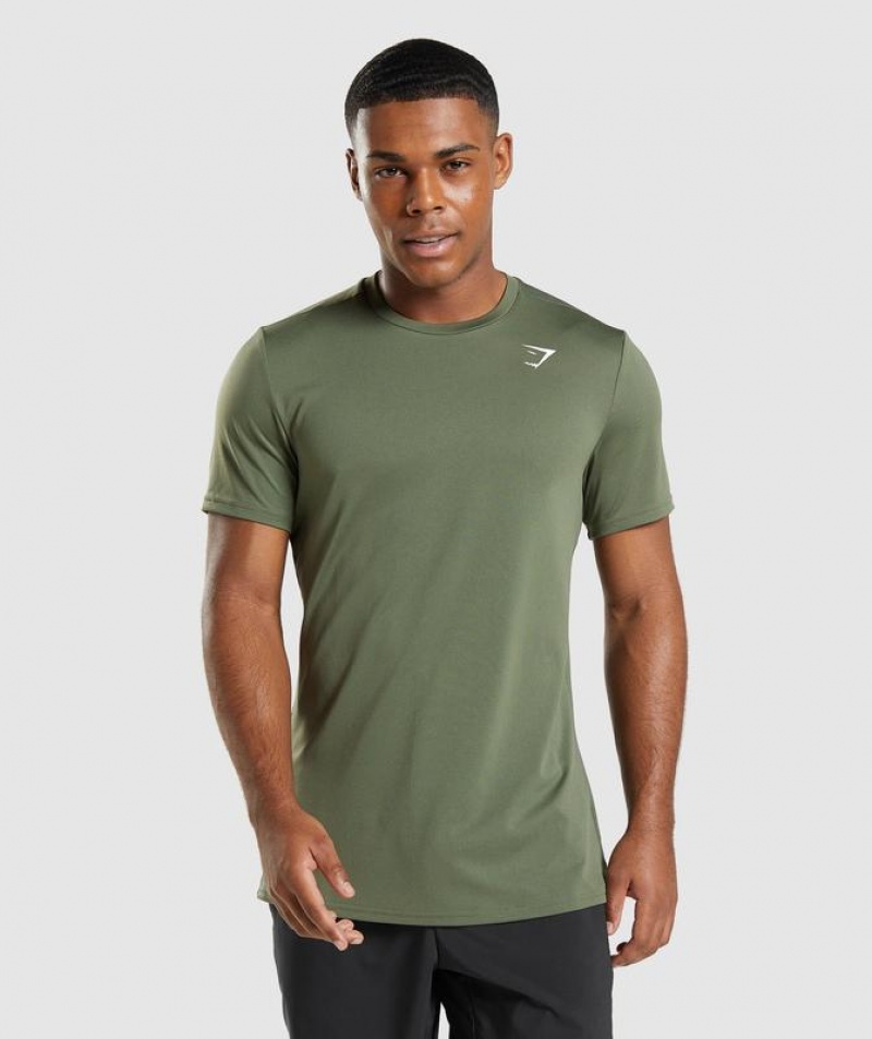 T-Shirts Gymshark Arrival T-Shirt Verde Oliva | VJFOI9034