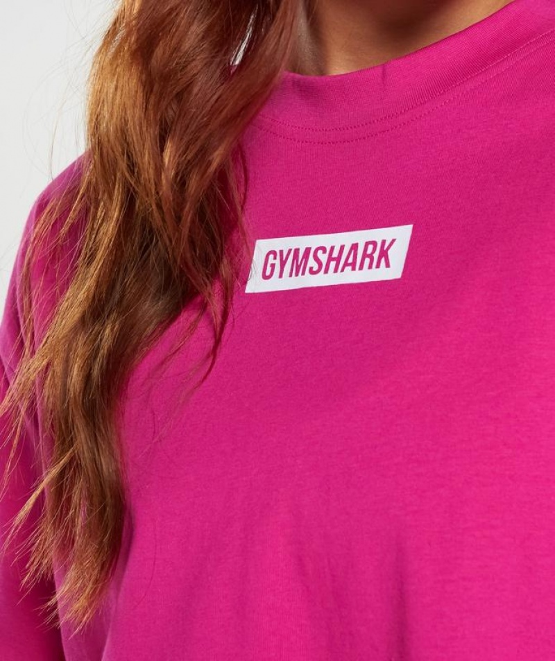 T-Shirts Gymshark Block Oversized T-Shirt Bold Magenta | RLNJW7534