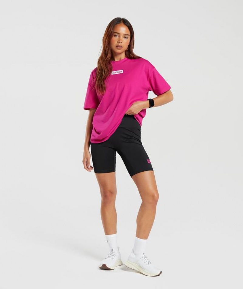 T-Shirts Gymshark Block Oversized T-Shirt Bold Magenta | RLNJW7534