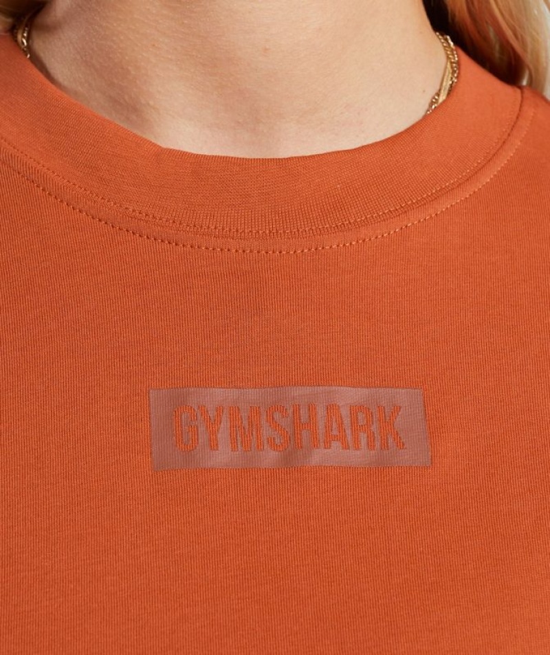 T-Shirts Gymshark Block Oversized T-Shirt Naranjas | JAWGV4612