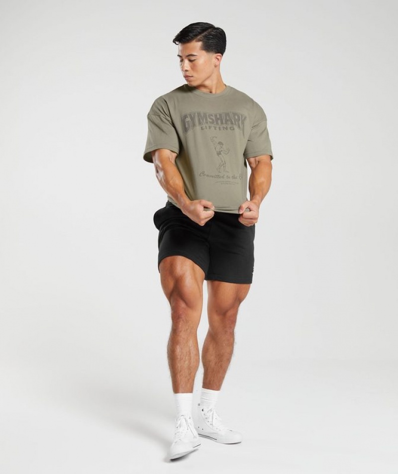 T-Shirts Gymshark Committed to the Craft T-Shirt Marrones | QAXHK4659