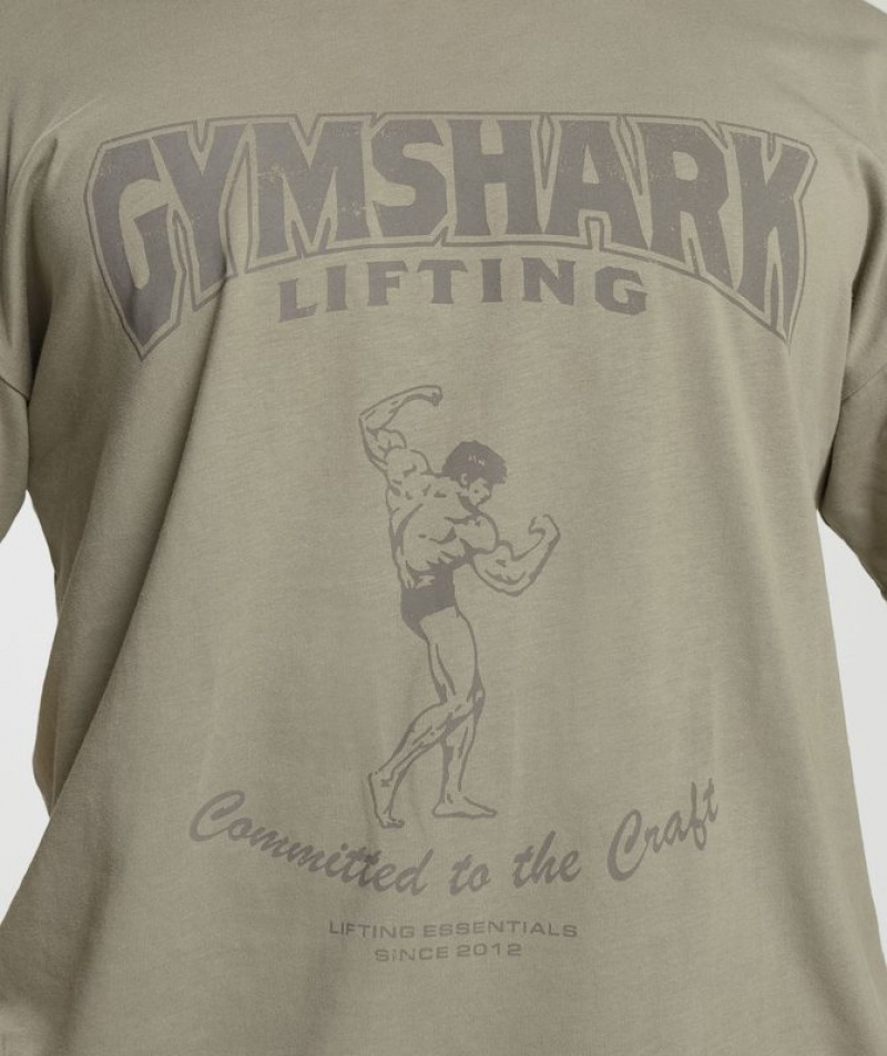 T-Shirts Gymshark Committed to the Craft T-Shirt Marrones | QAXHK4659