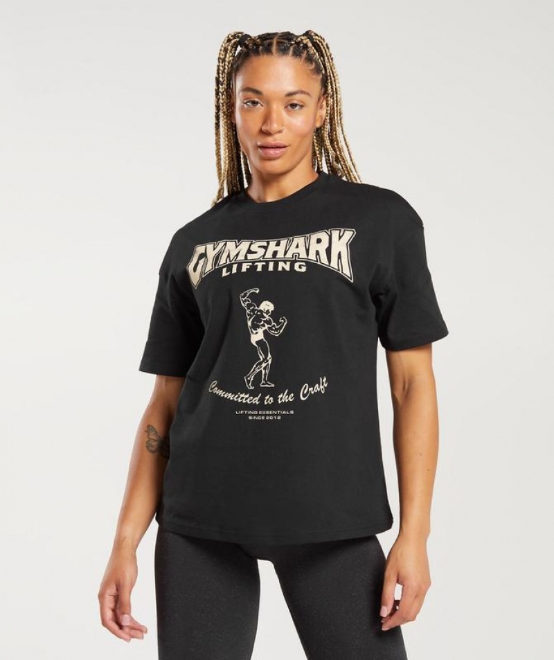 T-Shirts Gymshark Committed to the Craft T-Shirt Negras | KMBAC3196