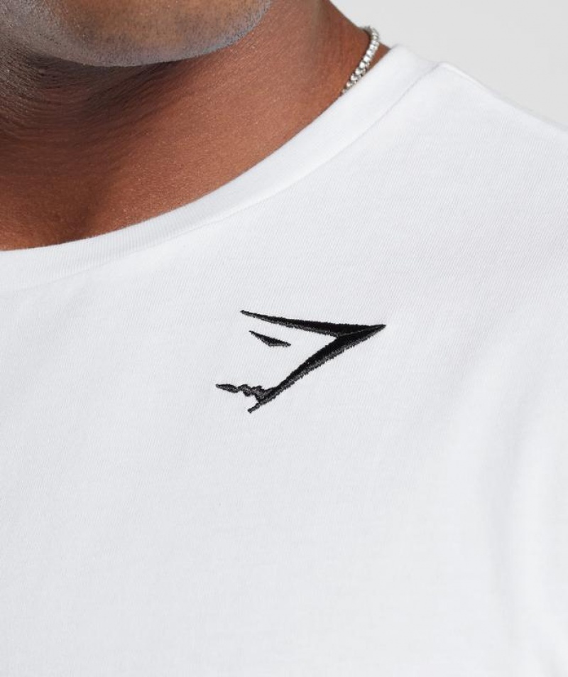 T-Shirts Gymshark Crest T-Shirt Blancas | UOCYT1570