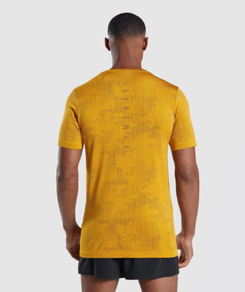 T-Shirts Gymshark Deporte Seamless T-Shirt Turmeric Yellow/Black | LYCQV9024