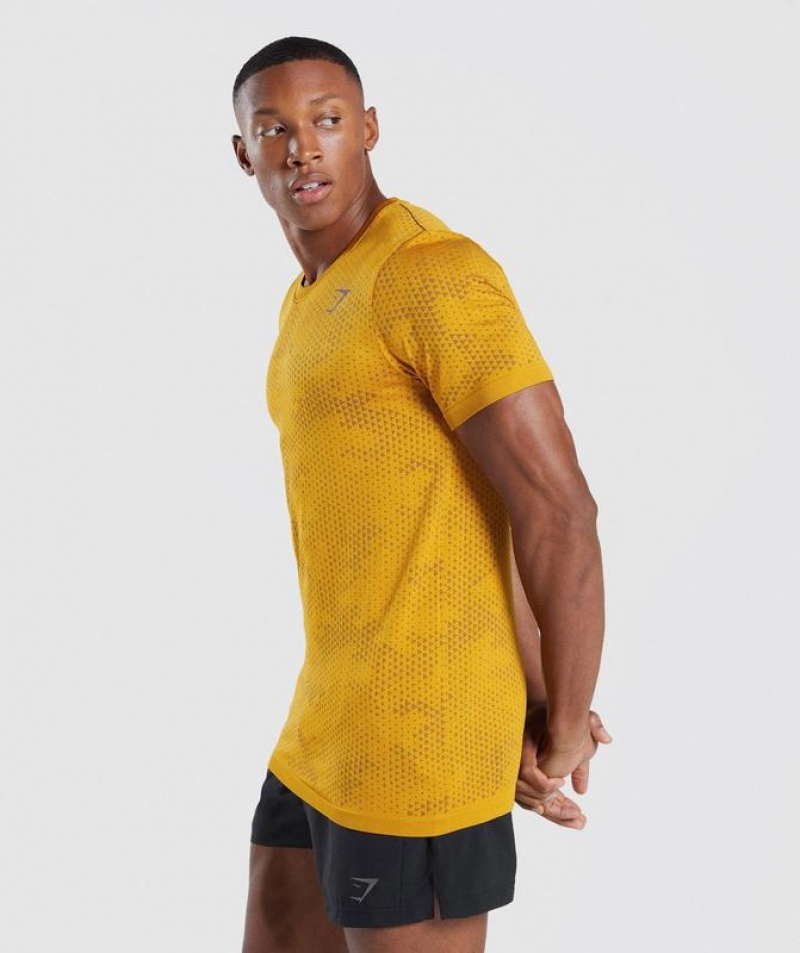 T-Shirts Gymshark Deporte Seamless T-Shirt Turmeric Yellow/Black | LYCQV9024