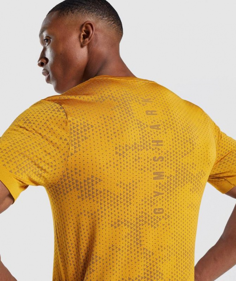 T-Shirts Gymshark Deporte Seamless T-Shirt Turmeric Yellow/Black | LYCQV9024