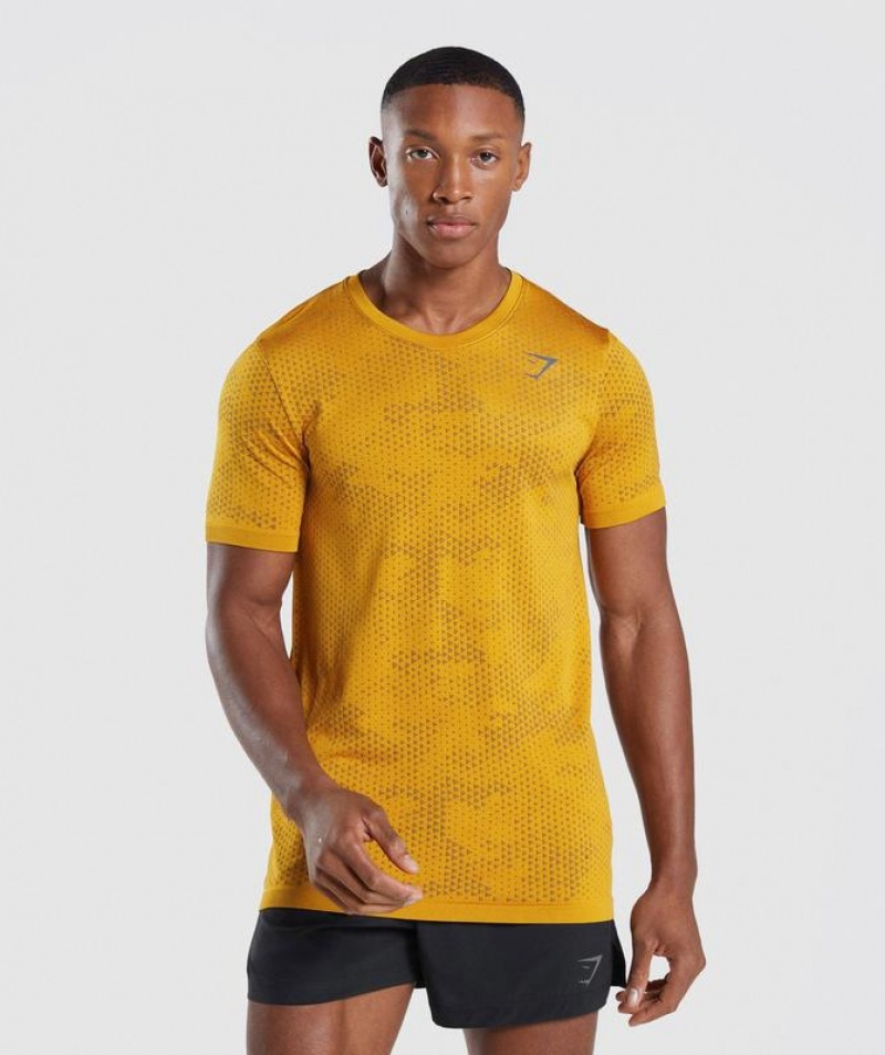 T-Shirts Gymshark Deporte Seamless T-Shirt Turmeric Yellow/Black | LYCQV9024