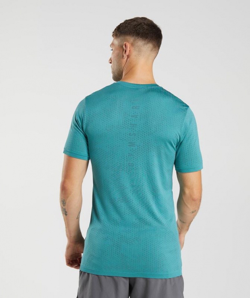 T-Shirts Gymshark Deporte Seamless T-Shirt Slate Blue/Winter Teal | AHXSF7654