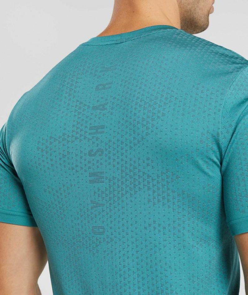 T-Shirts Gymshark Deporte Seamless T-Shirt Slate Blue/Winter Teal | AHXSF7654