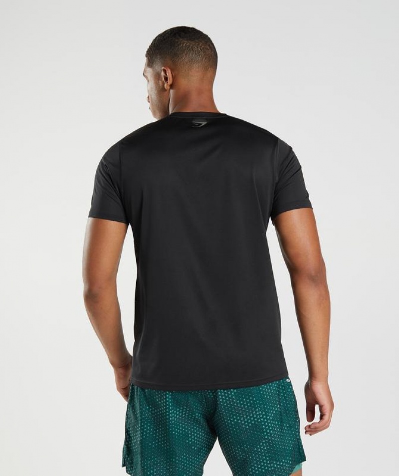 T-Shirts Gymshark Deporte T-Shirt Black/Black Marl | YAPOV6801