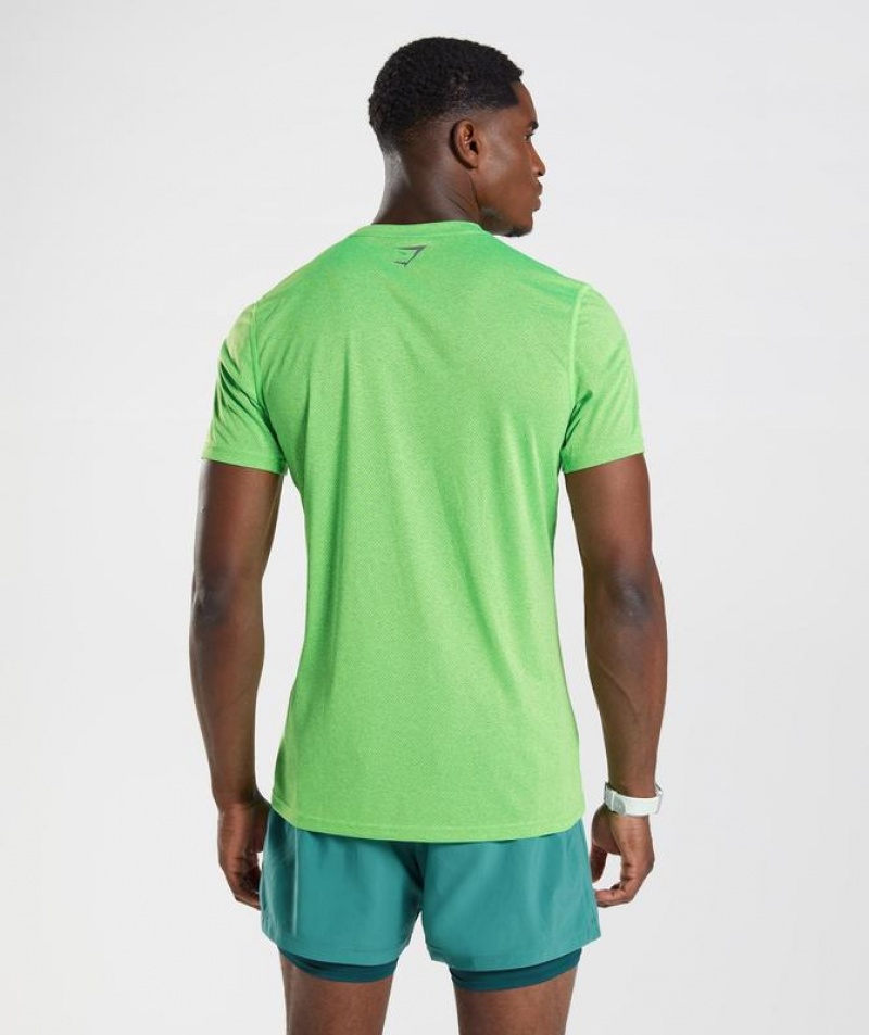 T-Shirts Gymshark Deporte T-Shirt Fluo Lime/Black Marl | NBOWF3789