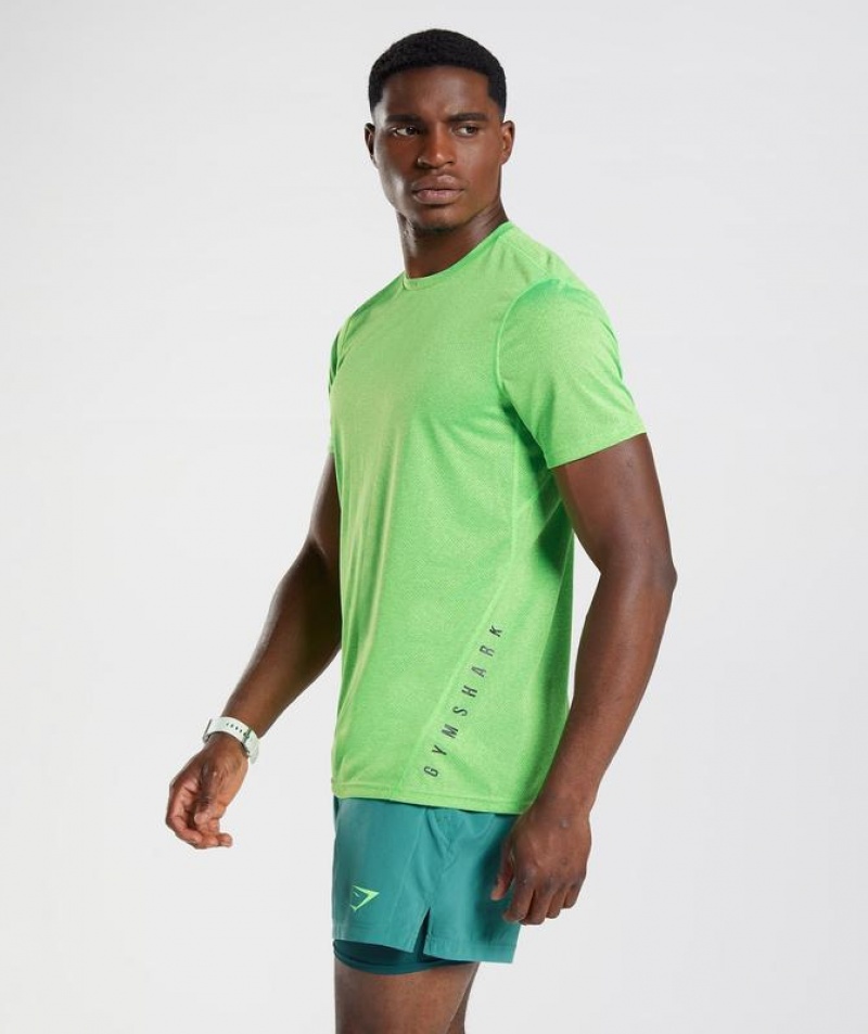 T-Shirts Gymshark Deporte T-Shirt Fluo Lime/Black Marl | NBOWF3789