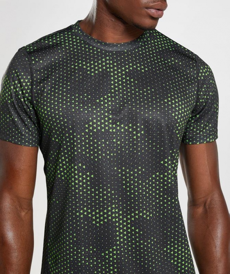 T-Shirts Gymshark Deporte T-Shirt Fluo Lime Print | WSLDT0687