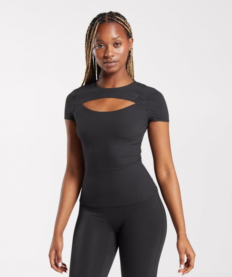 T-Shirts Gymshark Elevate Top Negras | MLRPF4672