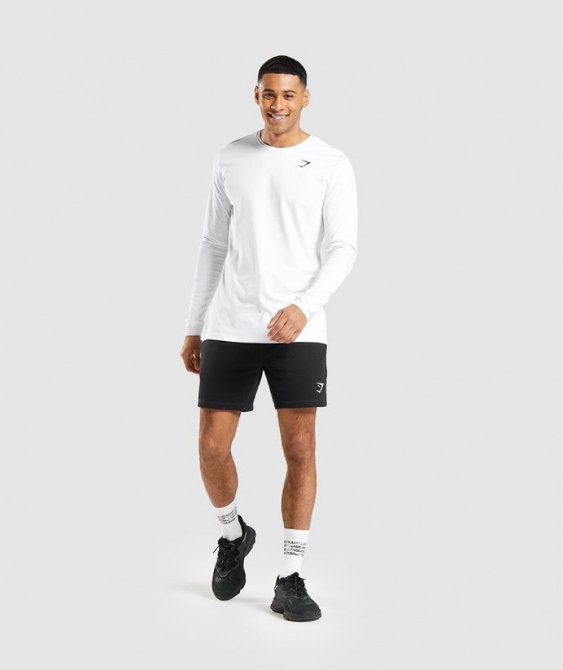 T-Shirts Gymshark Essential Long Sleeve T-Shirt Blancas | BHQVR0546