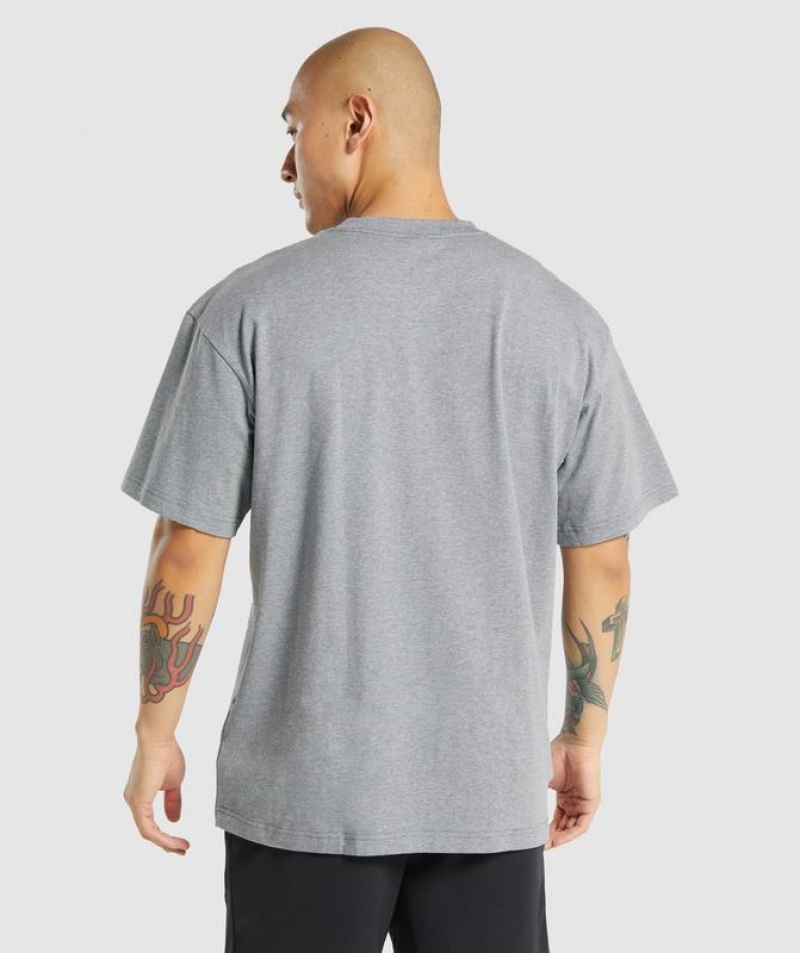 T-Shirts Gymshark Essential Oversized T-Shirt Gris | NIQBE3986