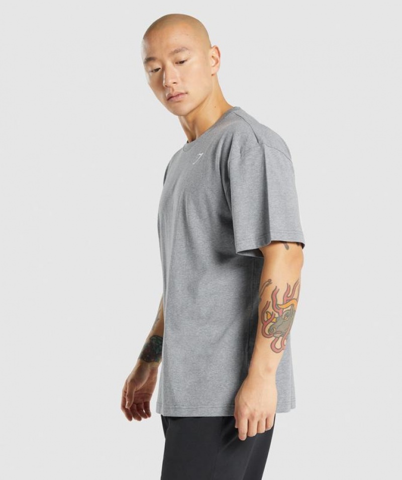 T-Shirts Gymshark Essential Oversized T-Shirt Gris | NIQBE3986