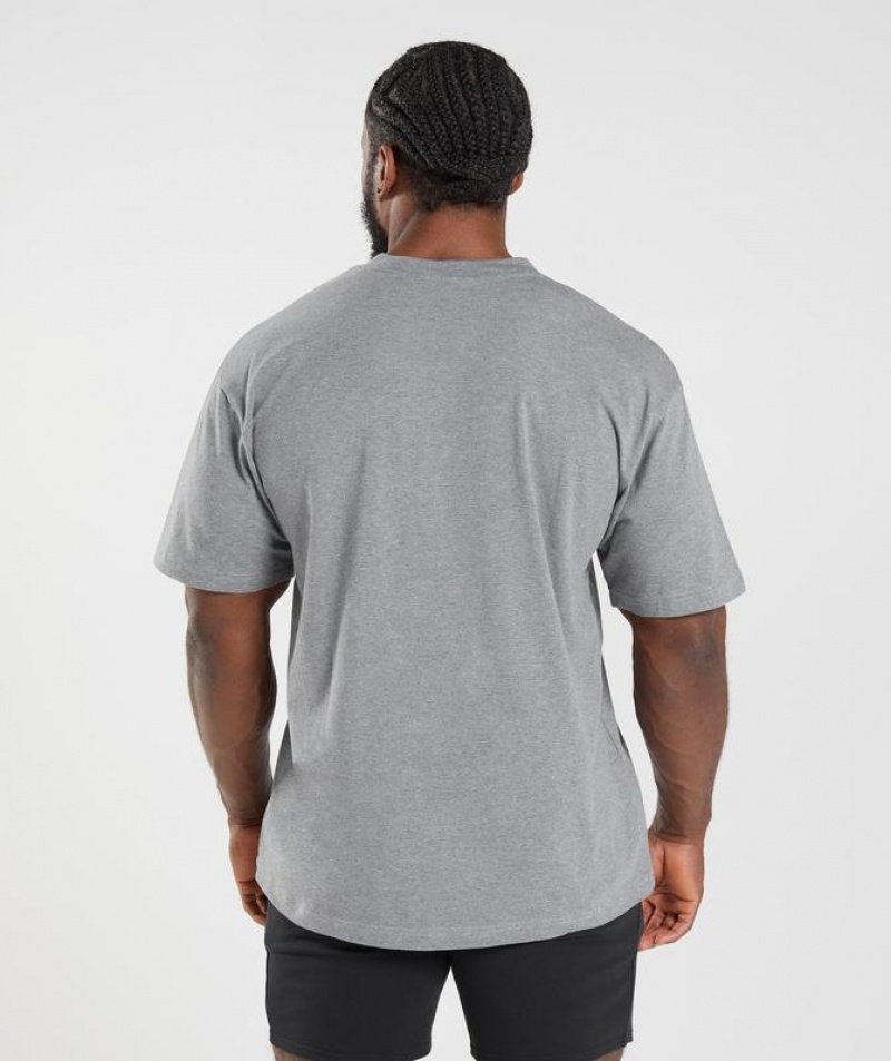 T-Shirts Gymshark Essential Oversized T-Shirt Charcoal Marl | ZXWIS6012