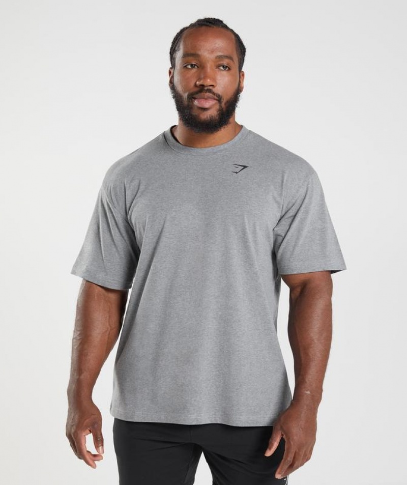 T-Shirts Gymshark Essential Oversized T-Shirt Charcoal Marl | ZXWIS6012