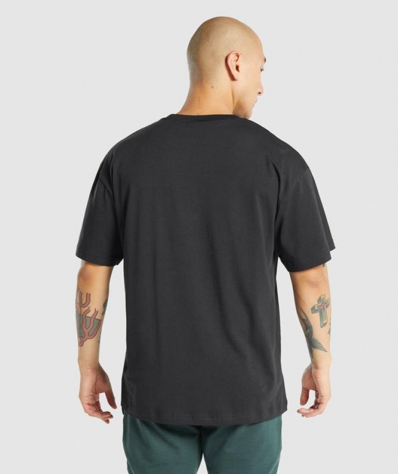 T-Shirts Gymshark Essential Oversized T-Shirt Negras | DJUKG0253