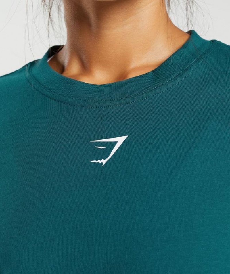 T-Shirts Gymshark Fraction Oversized T-Shirt Verde Menta | NLWUP8134