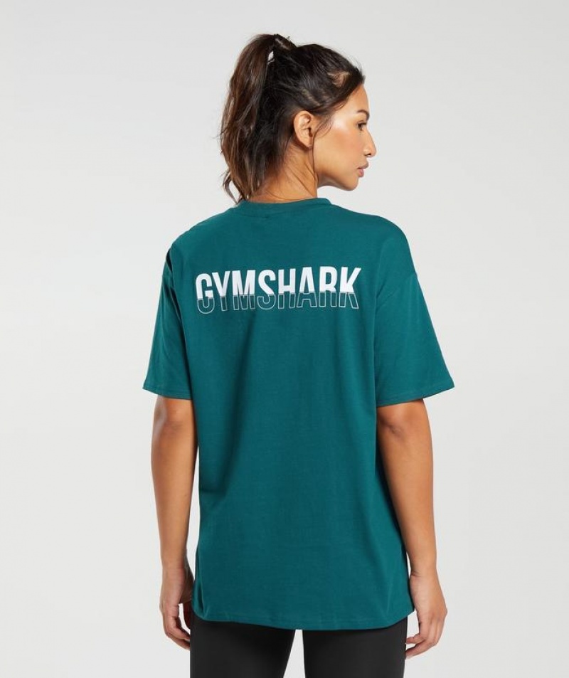 T-Shirts Gymshark Fraction Oversized T-Shirt Verde Menta | NLWUP8134