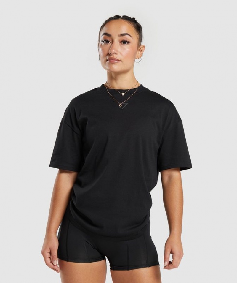 T-Shirts Gymshark GS Power Oversized T-Shirt Negras | LEKSQ9023