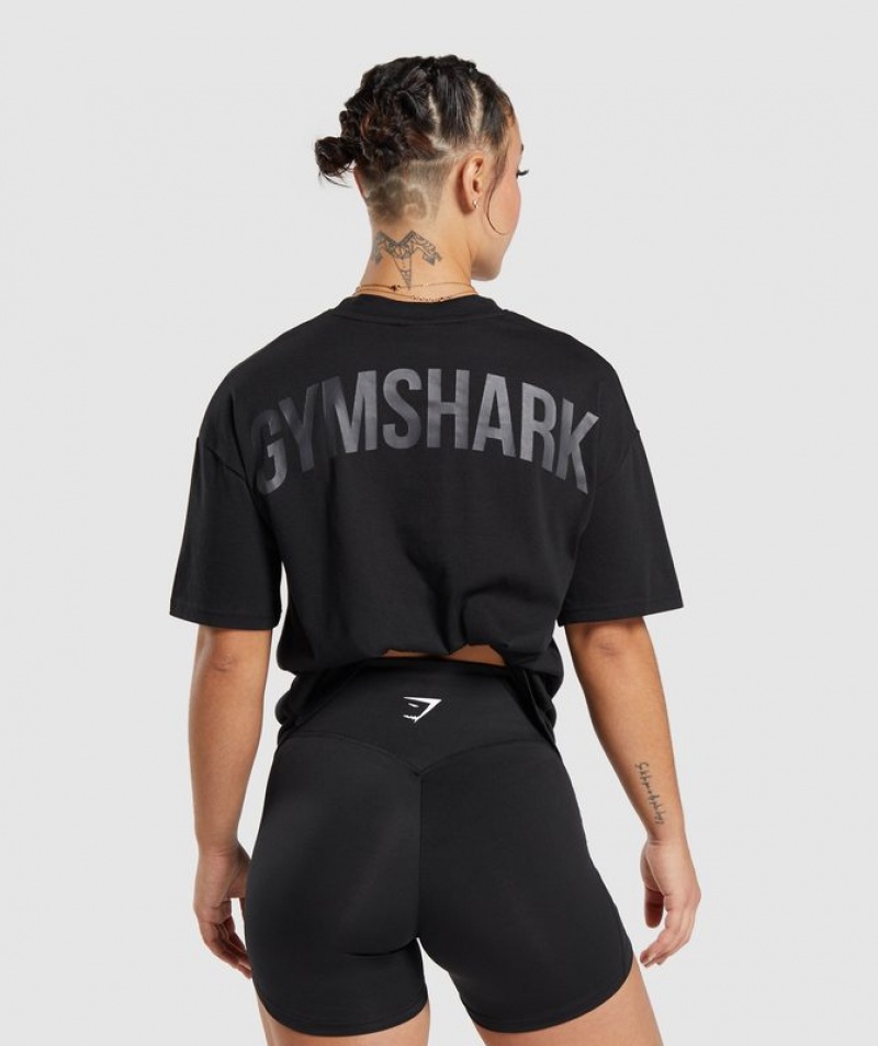 T-Shirts Gymshark GS Power Oversized T-Shirt Negras | LEKSQ9023