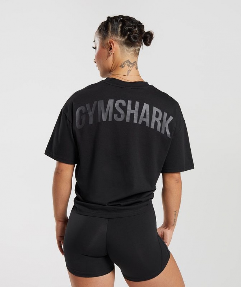 T-Shirts Gymshark GS Power Oversized T-Shirt Negras | LEKSQ9023