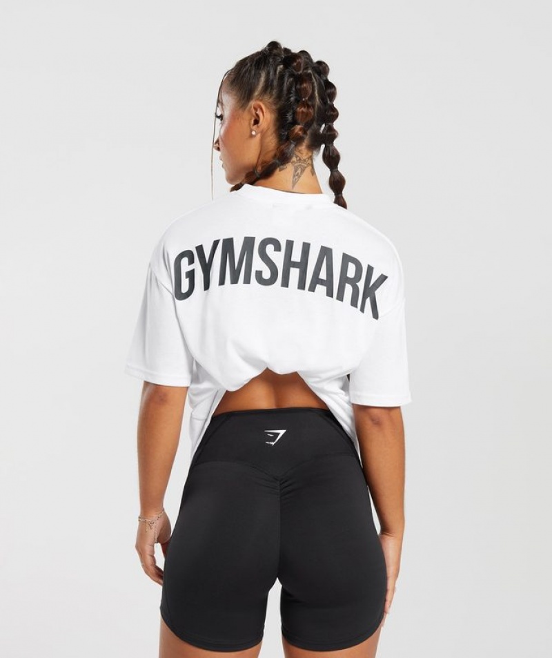 T-Shirts Gymshark GS Power Oversized T-Shirt Blancas | RCYVJ0123