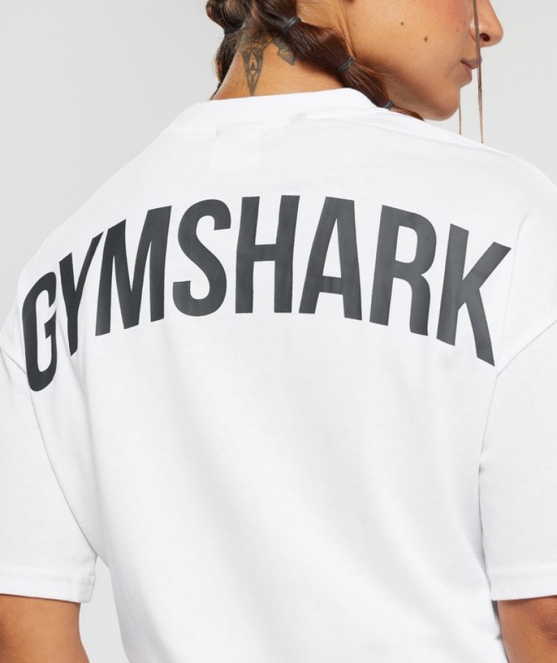 T-Shirts Gymshark GS Power Oversized T-Shirt Blancas | RCYVJ0123