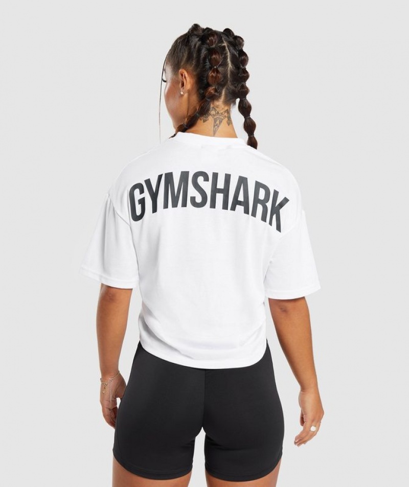 T-Shirts Gymshark GS Power Oversized T-Shirt Blancas | RCYVJ0123