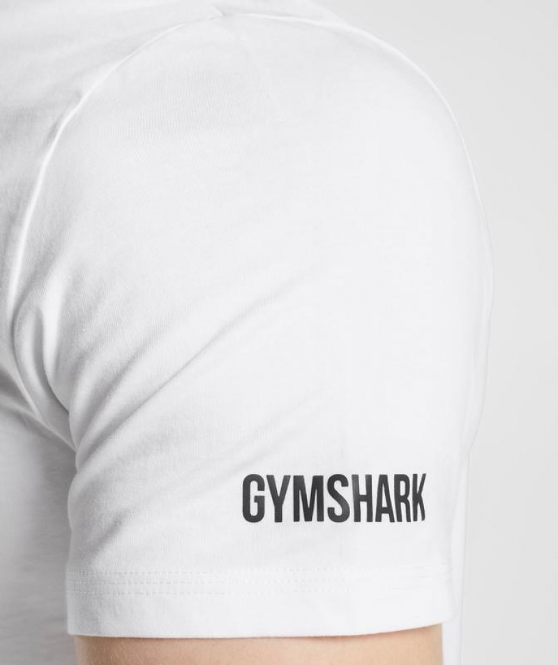 T-Shirts Gymshark GS x David Laid T-Shirt Blancas | LQSKW5168